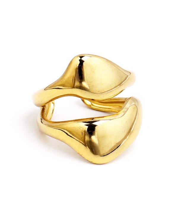 Anillo de dos líneas curvas anchas