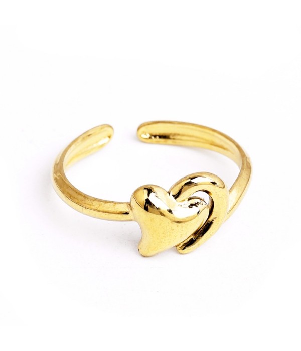 Anillo de doble corazón entrelazado