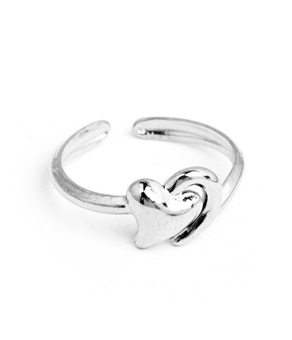 Anillo de doble corazón entrelazado