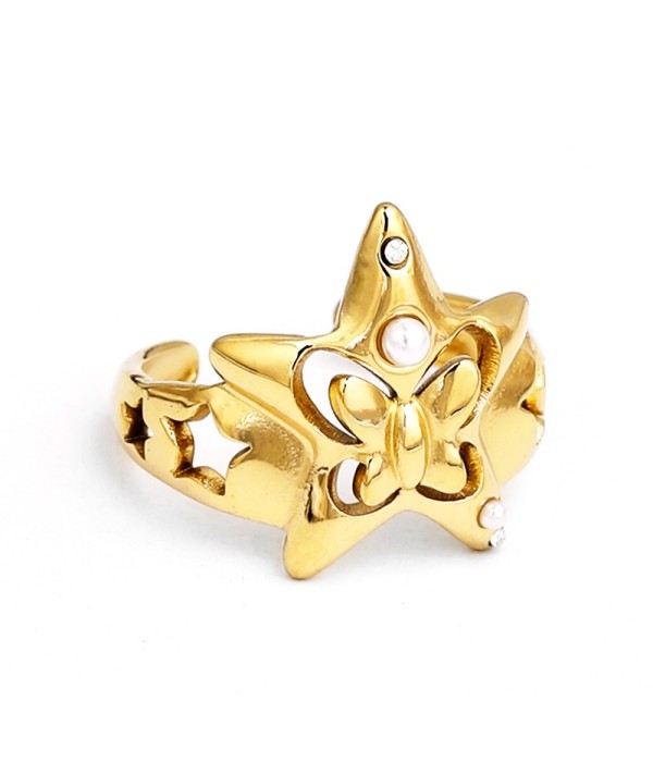 Anillo de estrella con mariposa