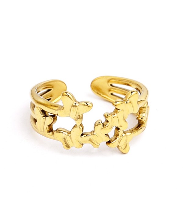 Anillo con mariposas decorativas