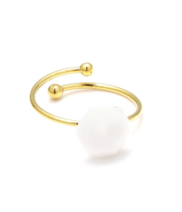 Anillo abierto dorado con piedra de colores 2