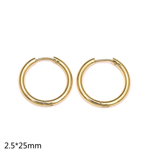 Pendientes de aro dorados(2.5x25mm)