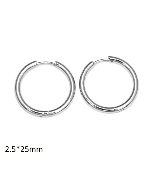 Pendientes de aro plateados (2.5x25mm)