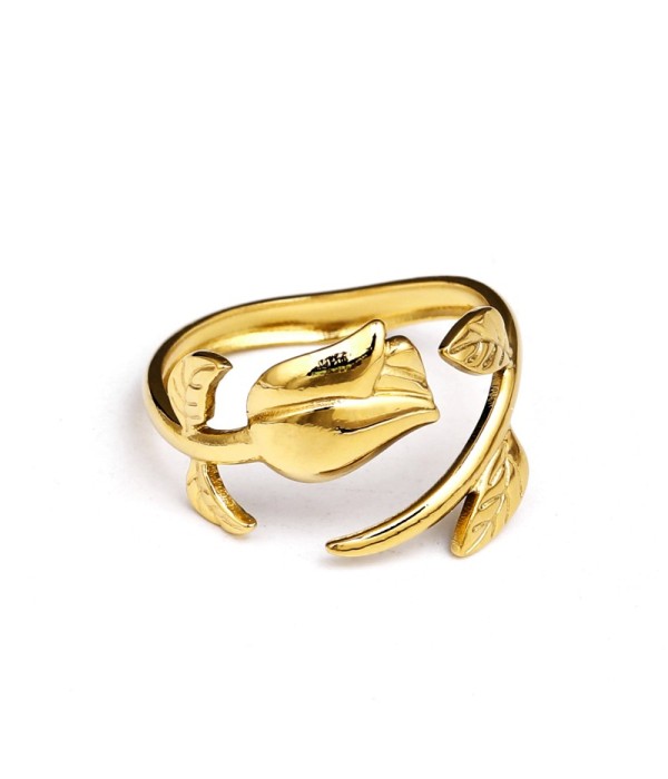 Anillo dorado de rosa