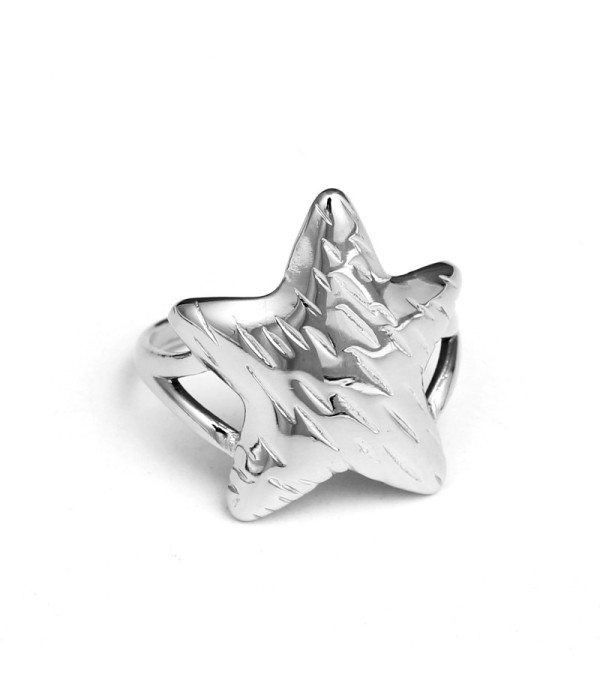 Anillo plateado de estrella