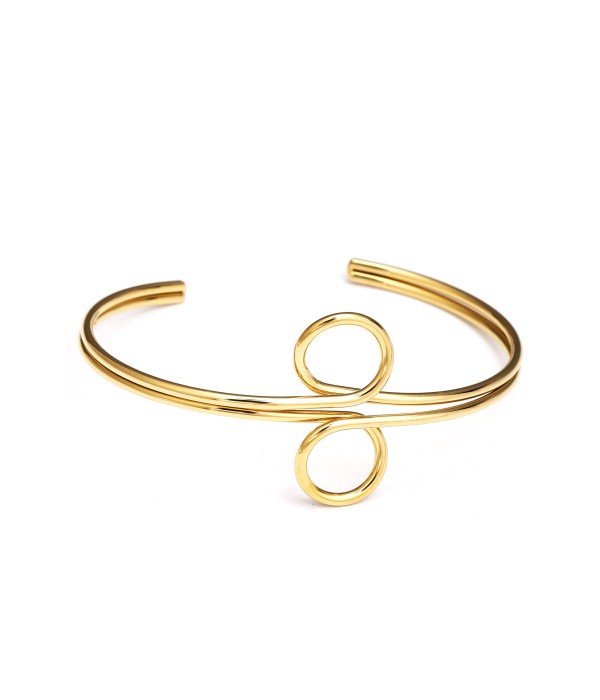 Brazalete de brazo dorado con símbolo infinito