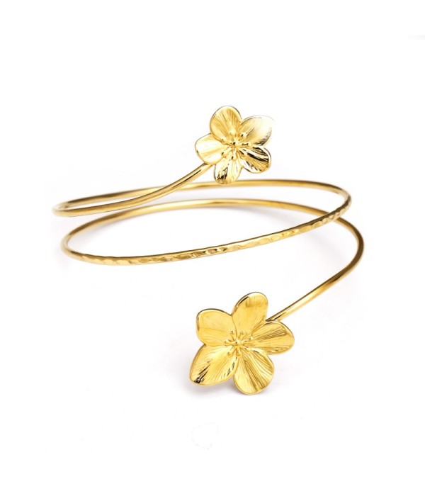 Brazalete de brazo dorado de flores