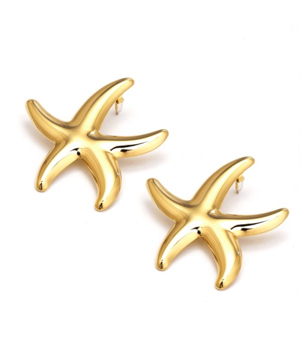 Pendientes dorados de estrellas de mar