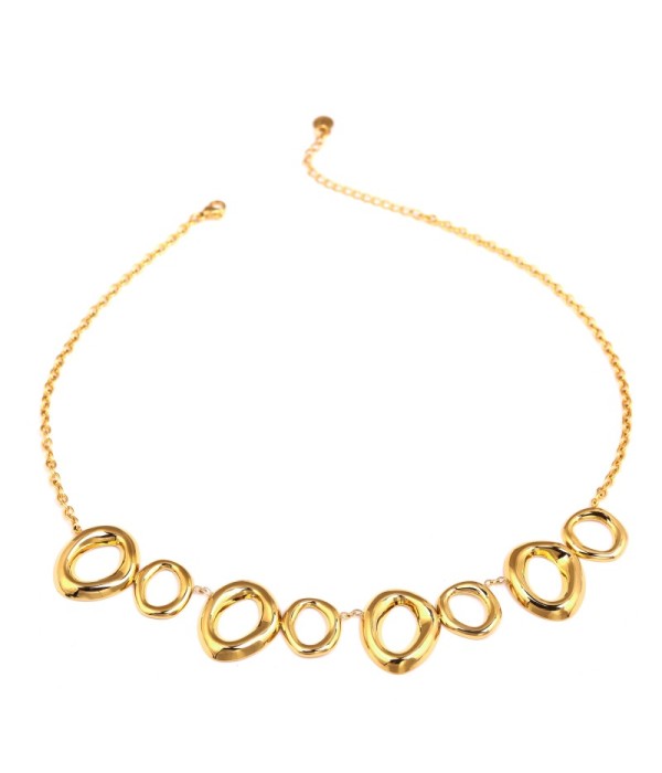 Collar dorado con círculos orgánicos