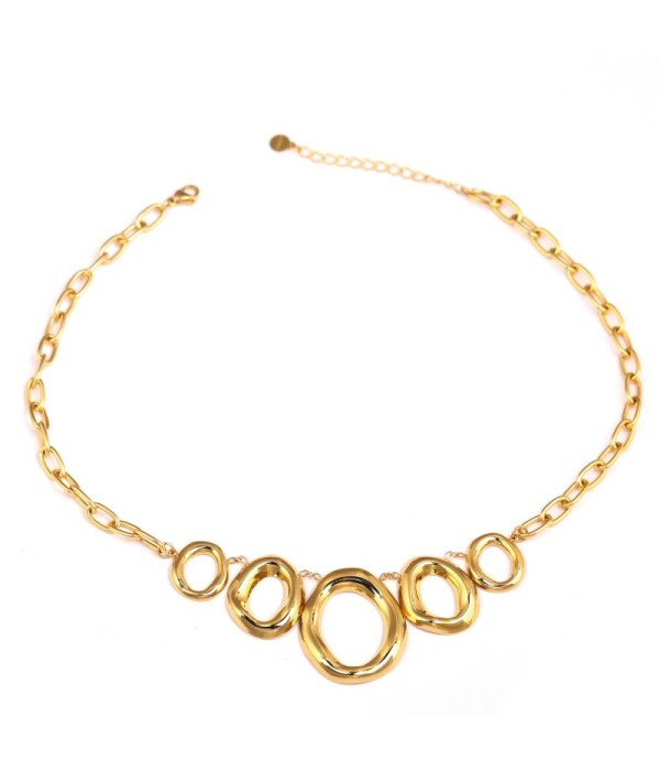 Collar dorado con círculos orgánicos