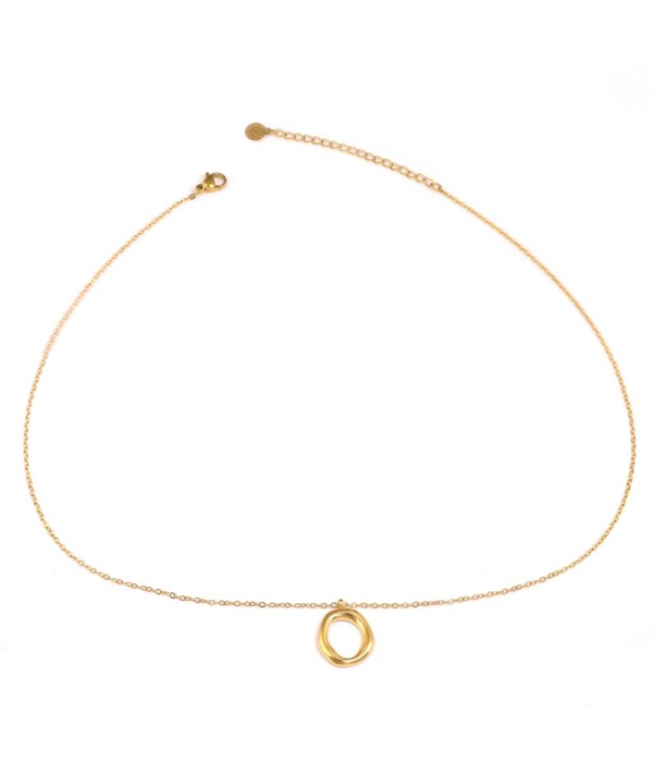 Collar minimalista dorado con círculo irregular