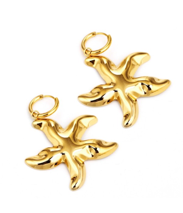 Pendientes de aro dorados con colgante de...
