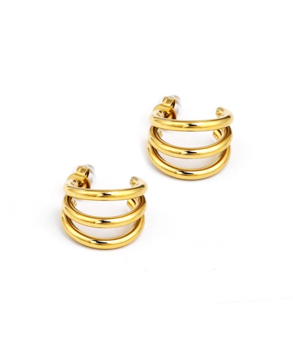Pendientes de aro triple