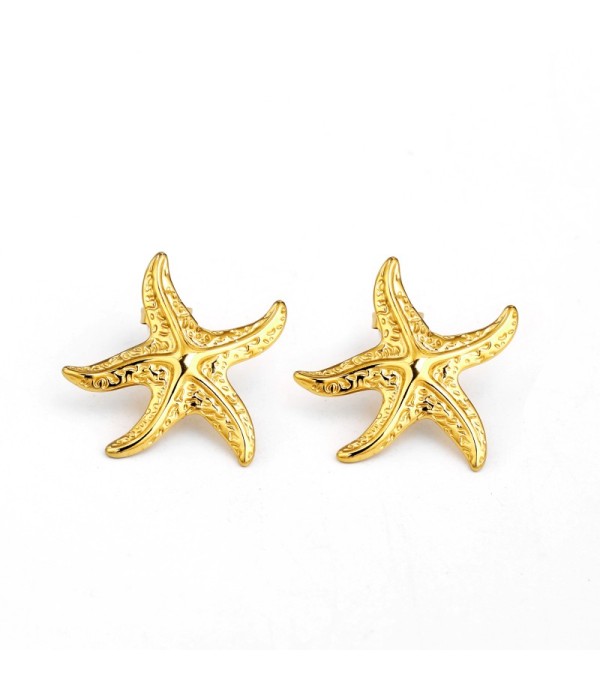 Pendientes de estrella de mar con textura