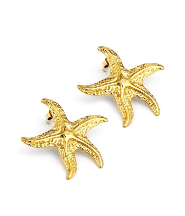 Pendientes grandes de estrella de mar con textura
