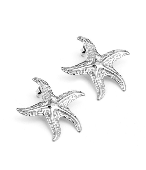 Pendientes grandes de estrella de mar con textura 2