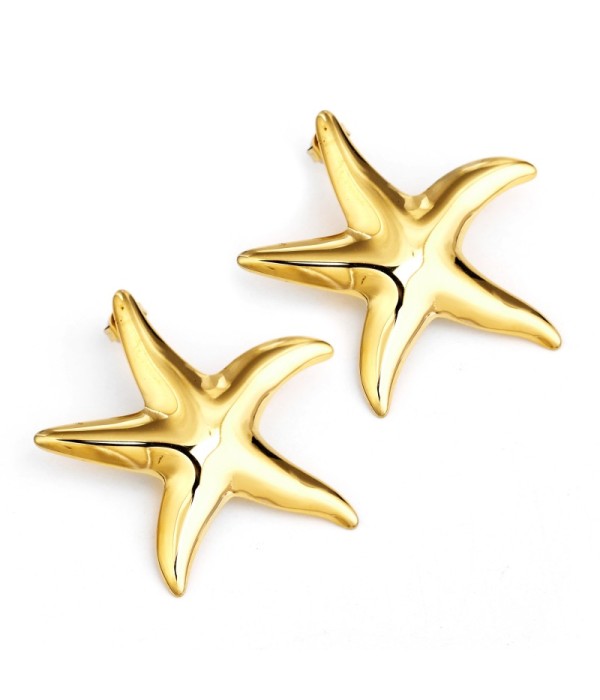 Pendientes dorados en forma de estrella de mar