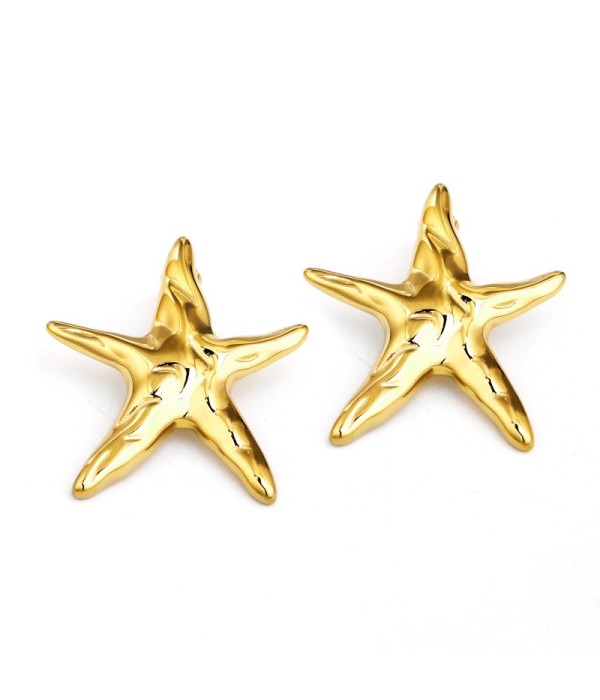 Pendientes dorados estrella de mar moderna