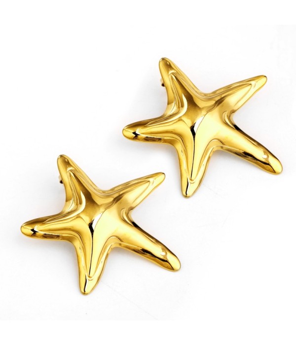 Pendientes dorados en forma de estrella de mar
