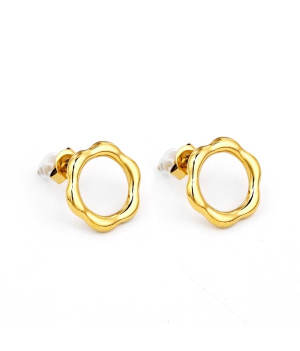 Pendientes redondos con diseño ondulado