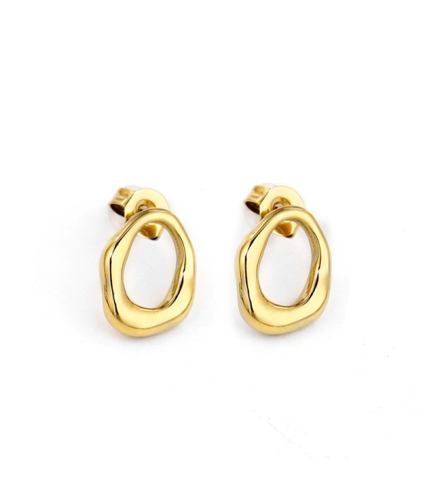 Pendientes dorados ovalados pequeños