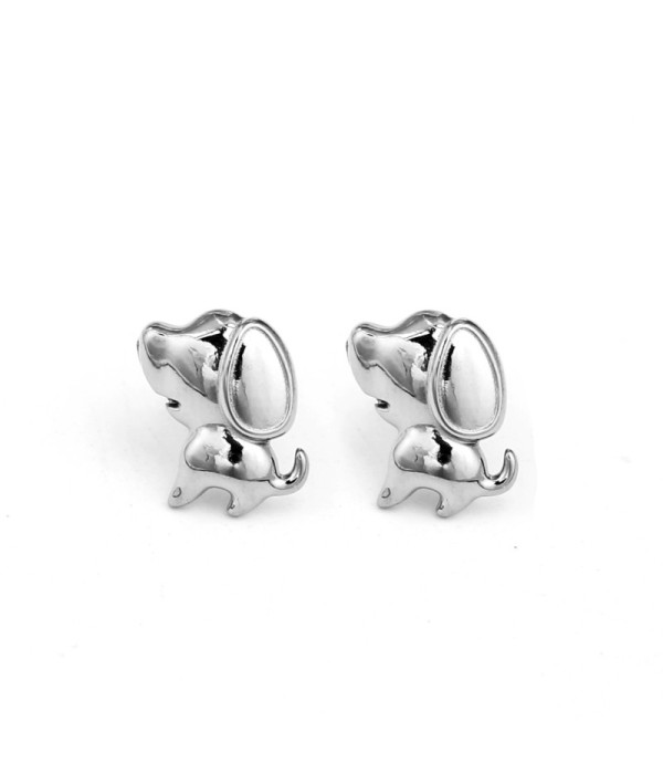 Pendientes plateados con diseño de perro