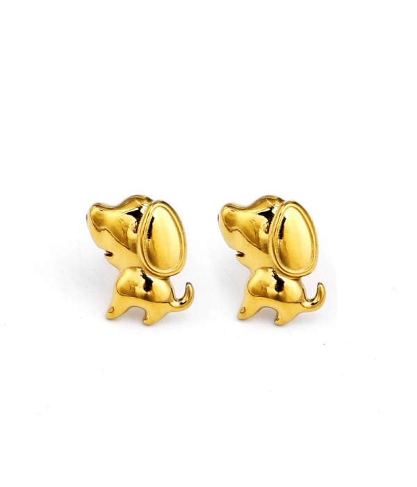 Pendientes dorados con diseño de perro