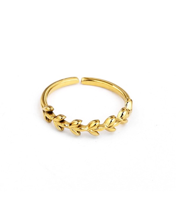 Anillo de hojas minimalista