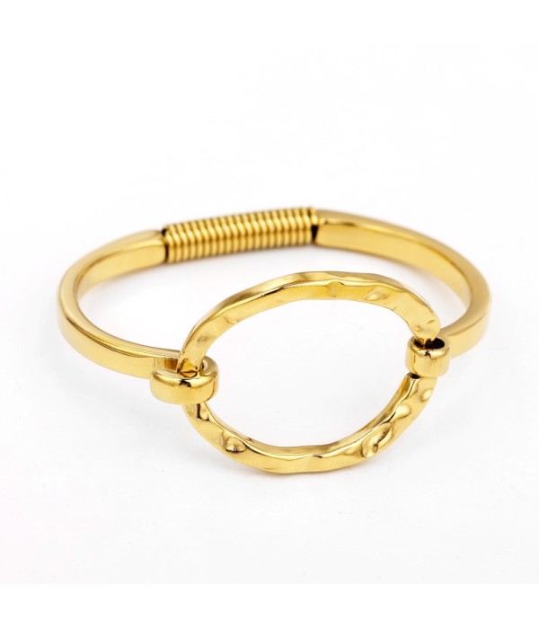 Pulsera rígida dorado con óvalo central