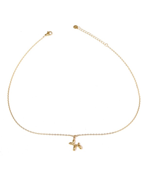 Collar dorado con colgante de perro globo