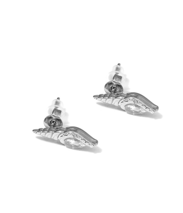 Pendientes con diseño de caracola y circonitas
