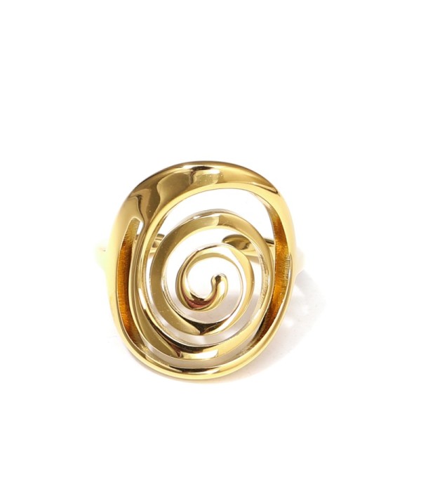 Anillo dorado con diseño de espiral