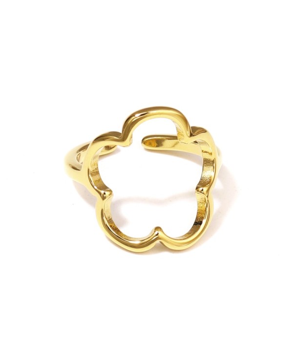 Anillo dorado de flor
