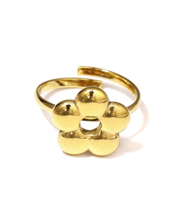 Anillo dorado con flor