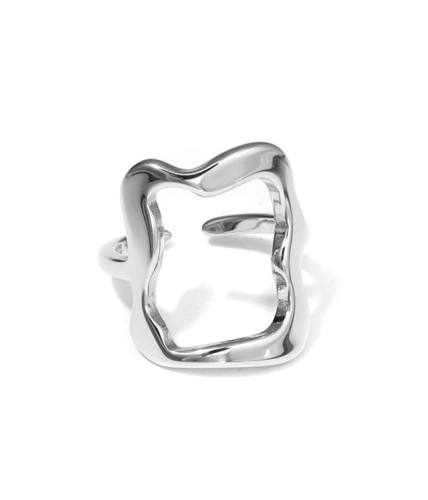 Anillo con marco cuadrado irregular 2