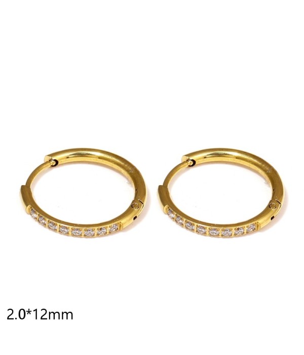 Pendientes de aro con circonitas engastadas...