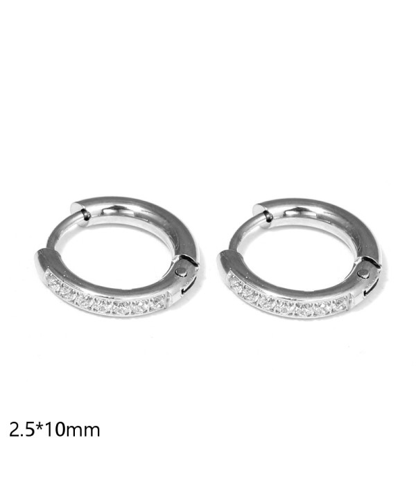 Pendientes de aro con circonitas engastadas...