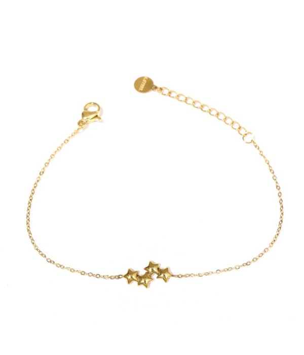 Pulsera dorada con cuatro estrellas