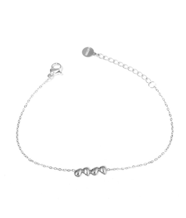 Pulsera plateada con cuatro gotas