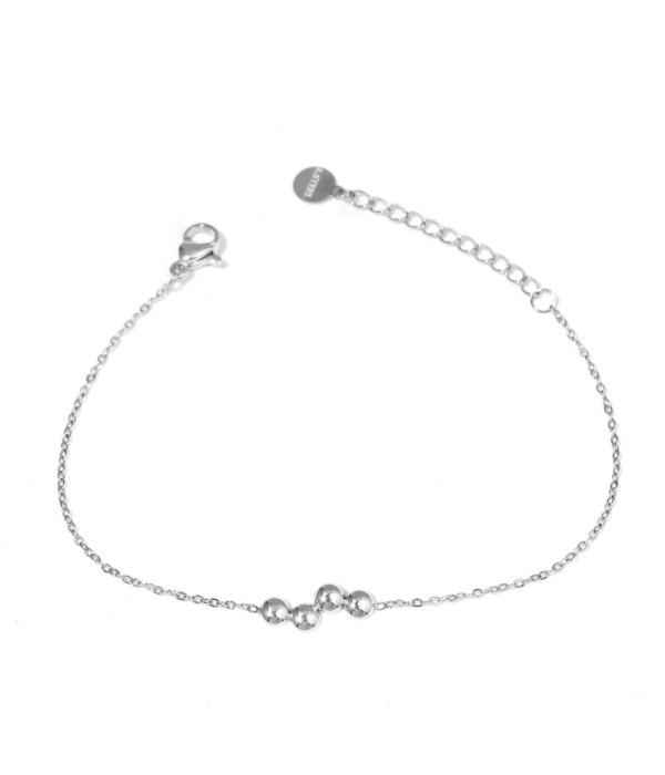 Pulsera plateada con cuatro círculos