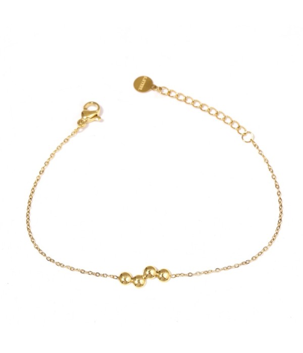 Pulsera dorada con cuatro círculos