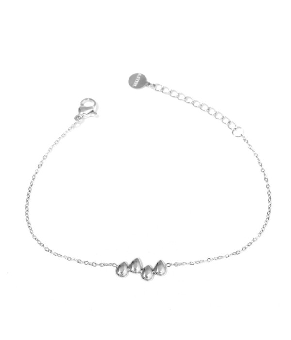 Pulsera plateada con cuatro gotas