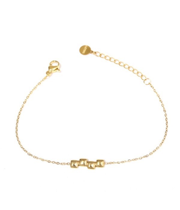 Pulsera dorada con cuatro cuadrados