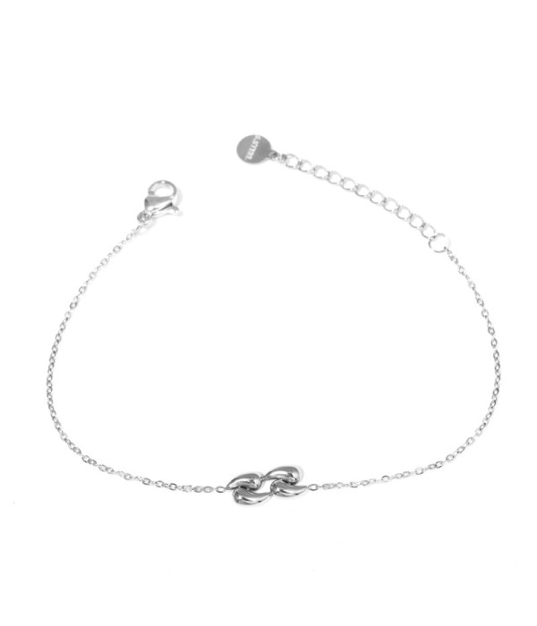 Pulsera plateada con cuatro gotas