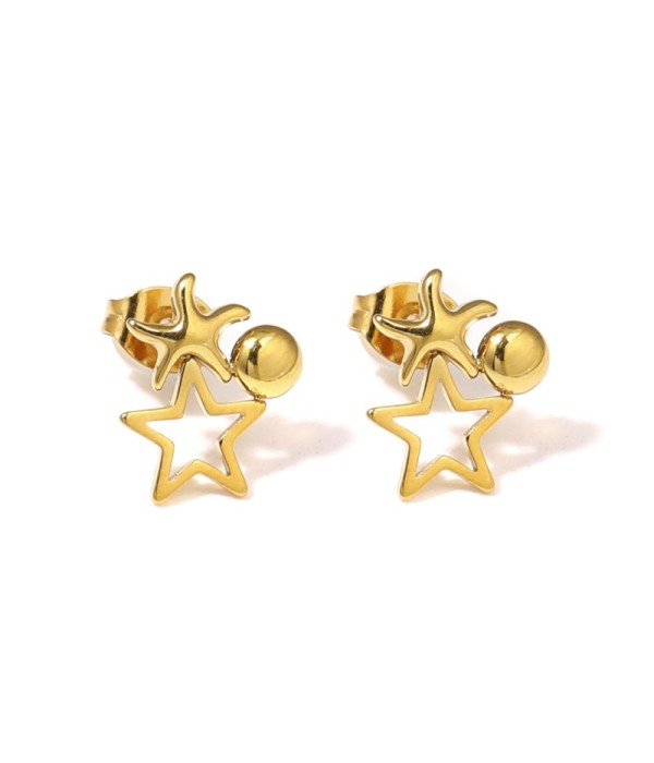 Pendientes de estrellas y círculo