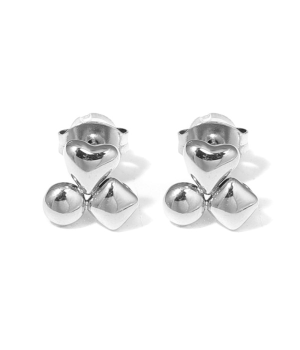 Pendientes de corazón, círculo y cuadrado 2