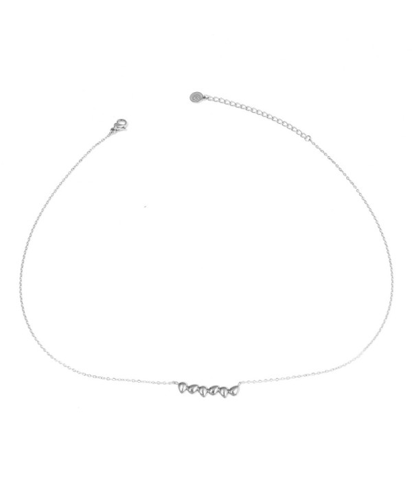 Collar plateado con varias gotas