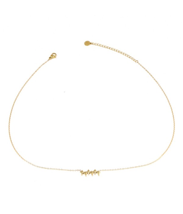 Collar dorado con varias estrellas de mar