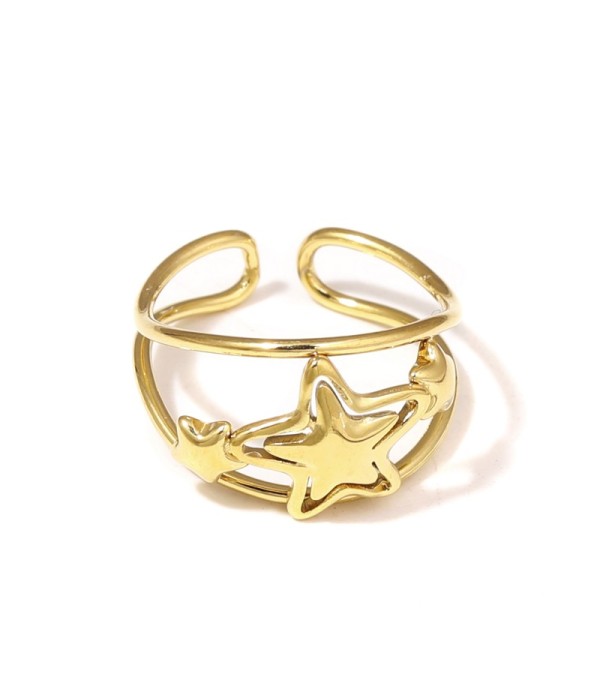 Anillo dorado con estrellas